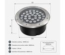 Spot LED Extérieur Encastrable IP67 24V Sol 36W 45° - Blanc Chaud 2300K - 3500K