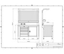 Établi d'atelier industriel 1400 mm PRACO W T66 - Plateau en hêtre massif - Éclairage LED - Tiroirs et armoire MW Tools PRAW1400T66