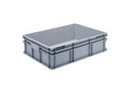 UTZ - Bac norme Europe 90L Gris - Polyéthylène Haute Densité - Gerbable & Alimentaire - 800x600x220mm