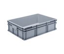 UTZ - Bac norme Europe 90L Gris - Polyéthylène Haute Densité - Gerbable &amp; Alimentaire - 800x600x220mm