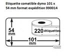 étiquette pour timbre dymo 101 x 54 mm 990014