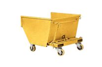 Goubard - Benne à basculement surbaissée 1000L Acier Jaune - Charge Max 1800kg - Sur roulettes - 3 ans Garantie