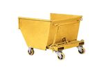 Goubard - Benne à basculement surbaissée 1000L Acier Jaune - Charge Max 1800kg - Sur roulettes - 3 ans Garantie