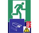 Signalisation de sécurité conforme à la norme NF X 08 003 : AVERTISSEMENT DE DANGER, INCENDIE, EVACUATION,OBLIGATION, INTERDICTION