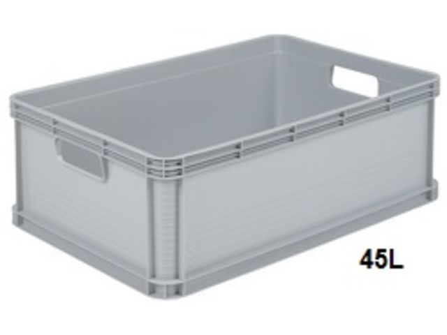 Bac de stockage 45L - 220x600x400mm en plastique rigide gris