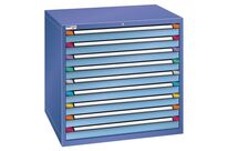 Thurmetall - Armoire multitiroirs 9 tiroirs - Bleu pigeon/Bleu clair - L 1005 mm - Acier - Charge 4000 kg - Fermeture à clé