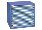 Thurmetall - Armoire multitiroirs 9 tiroirs - Bleu pigeon/Bleu clair - L 1005 mm - Acier - Charge 4000 kg - Fermeture à clé