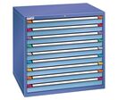 Thurmetall - Armoire multitiroirs 9 tiroirs - Bleu pigeon/Bleu clair - L 1005 mm - Acier - Charge 4000 kg - Fermeture à clé