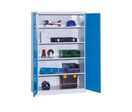 Armoire d'atelier en métal - 199x120x60cm Gris/Bleu - 4 tablettes, 400kg charge max