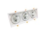 Kit Support Triple AR111 Encastrable Orientable avec 3 Ampoules LED 20W - Blanc Chaud 2300K -