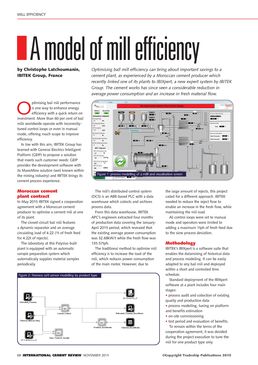 Modèle d'optimisation de la production et de l'efficacité énergétique des broyeurs
