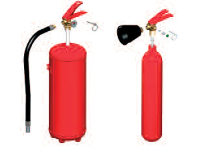 Extincteur à pression permanente à Poudre et CO2 - Supports pour extincteur 