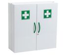 Manutan Expert - Armoire à pharmacie 2 portes - Blanc - 54x52x20 cm - 11 étagères - Rangement sécurisé
