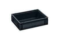 Manutan Expert - Bac norme Europe 10L Gris Foncé - Polypropylène Recyclé - Gerbable - Atelier Entrepôt