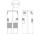 Pantalon de travail Blanc/Gris poches genoux TYPHON C/P 310gr 
