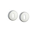 THIRARD - Paire de rosaces rondes, trou de clé, chromé poli - THIRARD