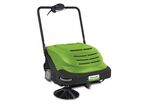 Balayeuse-aspiratrice manuelle à batterie - surface de nettoyage maximale 2.600 m²/h - largeur de travail avec brosses latérales 825 mm Cleancraft KM 825