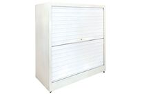 Armoire Reconditionnée Basse À Rideaux - Blanche