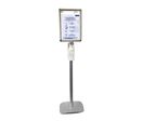 Porte Affiche A3 + Distributeur Pompe Gel Gris 158cm