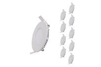 Pack de  10 - Downlight Dalle LED 12W Extra Plate Ronde - Blanc Neutre 4000K - 5500K / Blanc