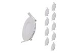 Pack de  10 - Downlight Dalle LED 12W Extra Plate Ronde - Blanc Neutre 4000K - 5500K / Blanc
