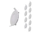 Pack de  10 - Downlight Dalle LED 12W Extra Plate Ronde - Blanc Neutre 4000K - 5500K / Blanc