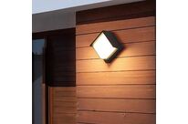 Applique Murale LED CCT 15W Noire Carrée IP65 avec Cache - 3000K/4000K/6500K