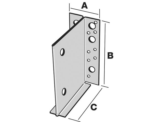 Étrier en âme intérieure SIMPSON - A80xB230xC130 - ép.2 mm - ETNM230/130/2