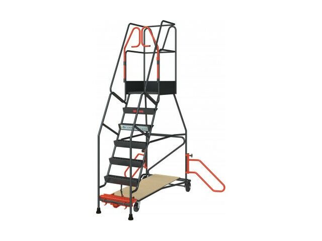 Escabeau de rayonnage 7 marches à immobilisation auto