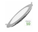 Pack de  10 - Spot LED Extra Plat Downlight Rond 12W ALU - Blanc Neutre 4000K - 5500K
