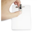 Boite de 25 porte badges autoplastifiables avec pince combi - 54x90 mm