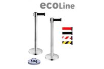 Lot de 2 poteaux de guidage inox à sangle 2 m