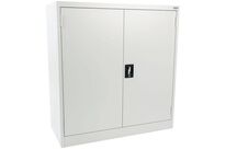 Manutan Expert - Armoire à portes battantes monobloc 1000x450x1060mm Gris - 150kg Charge Max - 2 Tablettes - Acier - Garantie 10 ans