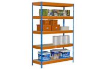 RAYONNAGE de Stockage bois métal 2000x1000x600mm galva 5 niveaux agglo 300kg/niv en kit