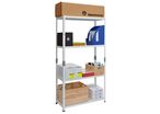 ETAGERE - ECO - tout métal - en kit 1500x750x300 5 tablettes résistance 50Kg par niveau Structure  Blanc RAL 9003 tablettes Blanc RAL 9003