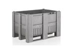 Caisse-palette plastique monobloc - Gris clair - 500L - 900kg charge max - PEHD - Usage alimentaire