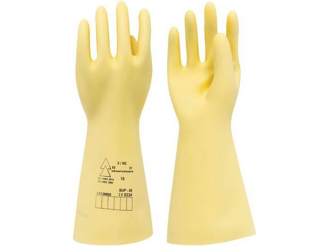 Catu - Gants d'électricien isolant Latex Classe 3 - Taille 10 - 26500V - Beige
