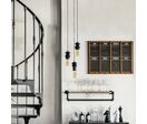 Suspension 3 Lampes en Métal et Pin 25x95cm