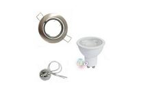 Kit Spot LED GU10 encastrable avec Ampoule LED 8W - Blanc Chaud 2300K - 3500K