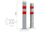 Poteaux de protection galva bandes rouge  Ø 90, 114 et 159 mm