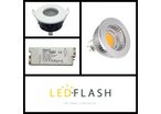 Kit spot LED étanche GU5.3 COB 5 watt (éq. 50 watt) - Couleur éclairage - Blanc chaud 3000°K. Finition - Blanc
