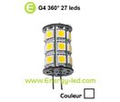 Ampoule 12V/24V G4 360° 27 leds Slim Back Lumière du jour