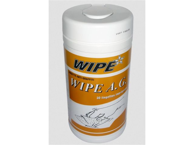 Lingettes décapantes des graffiti pour surfaces peintes et matériaux sensibles : WIPE AG
