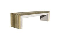 Mobextan - Banquette de collectivité Prométhée 180cm Pin/Béton Gris - Éco-responsable, Garantie 10 ans