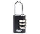 Manutan Expert - Cadenas à Code Aluminium 21 mm Noir - 3 Molettes - Sécurité Fiable