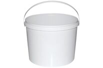 Seau plastique blanc 5L - Usage alimentaire, recyclable, anse plastique, 194mm base
