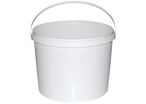 Seau plastique blanc 5L - Usage alimentaire, recyclable, anse plastique, 194mm base
