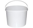 Seau plastique blanc 5L - Usage alimentaire, recyclable, anse plastique, 194mm base