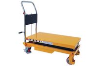 Manutan Expert - Table élévatrice manuelle double ciseaux 350 kg - Mobile, Acier, Polyuréthane, 1300 mm max