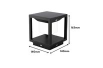Lanterne Extérieure Solaire Noire 2W IP65 Avec Détecteur de Mouvement - Blanc Chaud 2300K -
